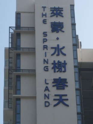 萊蒙●水榭春天樓體LED發(fā)光字白天效果