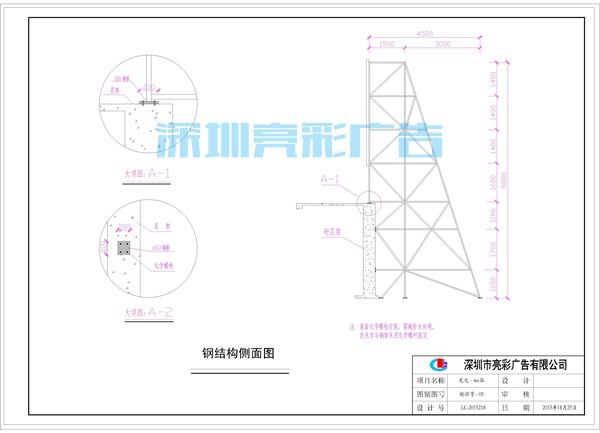 廣告牌鋼架施工圖 廣告牌鋼架施工圖